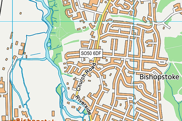 SO50 6DF map - OS VectorMap District (Ordnance Survey)