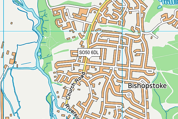 SO50 6DL map - OS VectorMap District (Ordnance Survey)