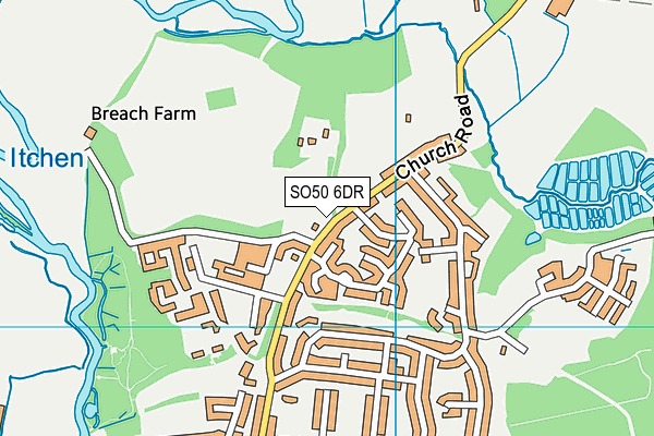 SO50 6DR map - OS VectorMap District (Ordnance Survey)