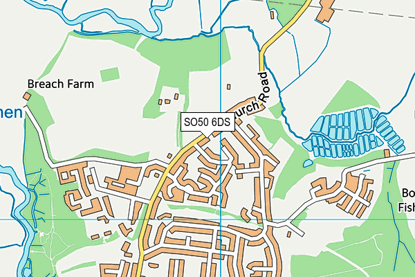 SO50 6DS map - OS VectorMap District (Ordnance Survey)