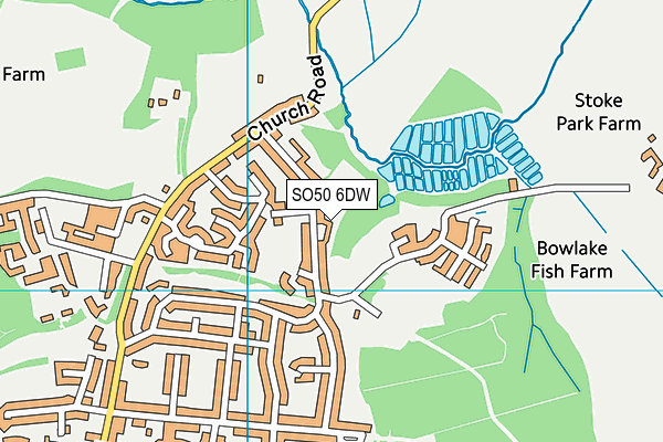 SO50 6DW map - OS VectorMap District (Ordnance Survey)