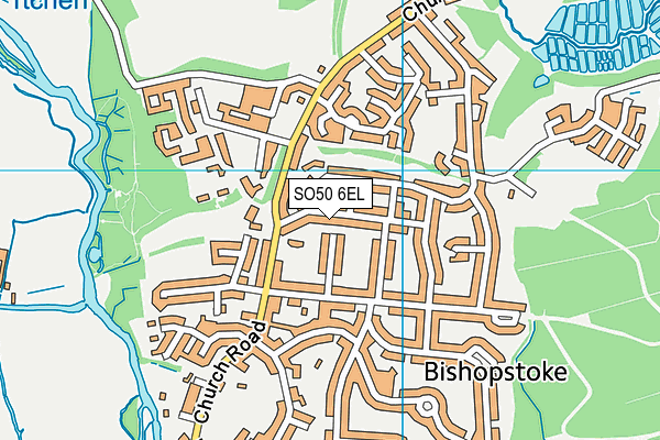 SO50 6EL map - OS VectorMap District (Ordnance Survey)