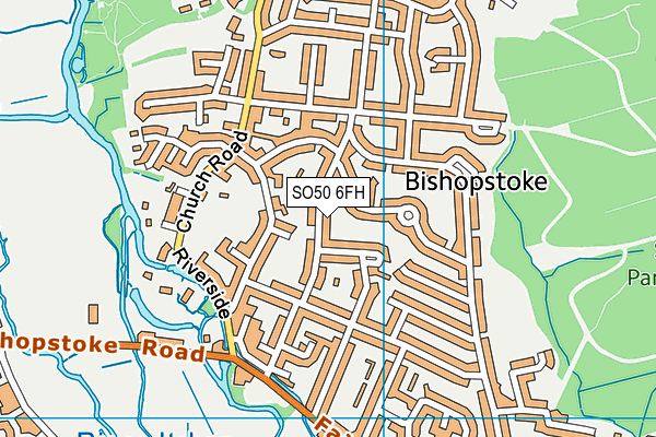 SO50 6FH map - OS VectorMap District (Ordnance Survey)