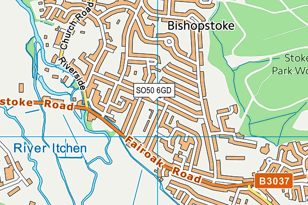 SO50 6GD map - OS VectorMap District (Ordnance Survey)