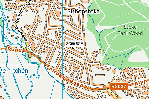 SO50 6GE map - OS VectorMap District (Ordnance Survey)
