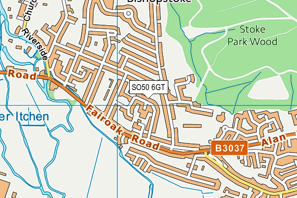 SO50 6GT map - OS VectorMap District (Ordnance Survey)