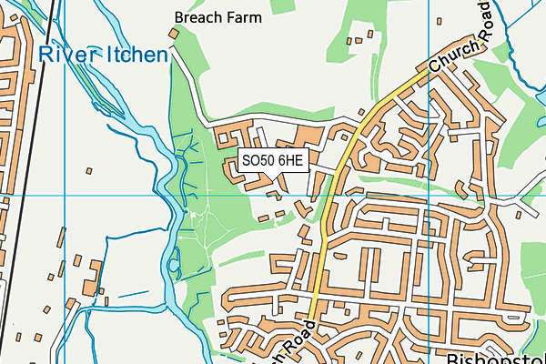 SO50 6HE map - OS VectorMap District (Ordnance Survey)