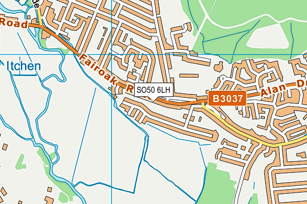 SO50 6LH map - OS VectorMap District (Ordnance Survey)