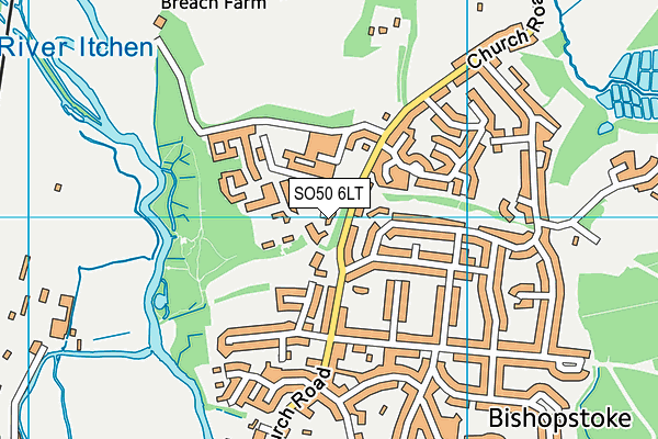SO50 6LT map - OS VectorMap District (Ordnance Survey)