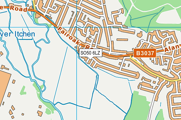 SO50 6LZ map - OS VectorMap District (Ordnance Survey)