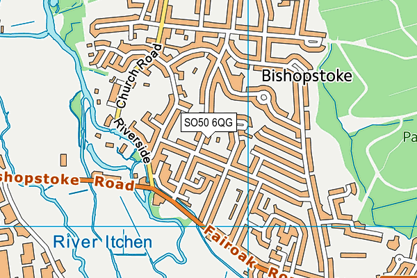 SO50 6QG map - OS VectorMap District (Ordnance Survey)