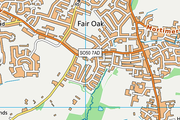 SO50 7AD map - OS VectorMap District (Ordnance Survey)