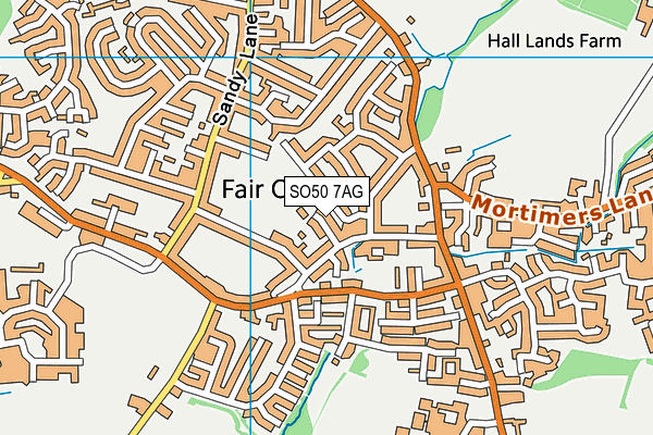 SO50 7AG map - OS VectorMap District (Ordnance Survey)