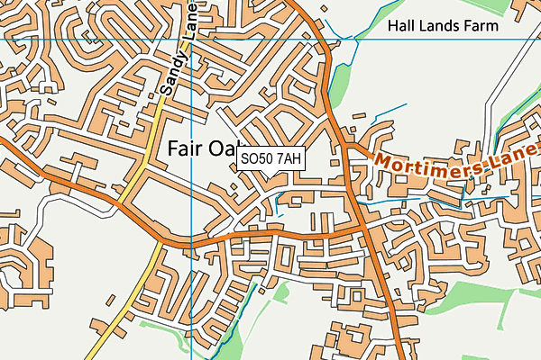 SO50 7AH map - OS VectorMap District (Ordnance Survey)