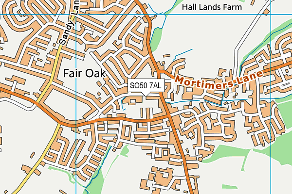 SO50 7AL map - OS VectorMap District (Ordnance Survey)