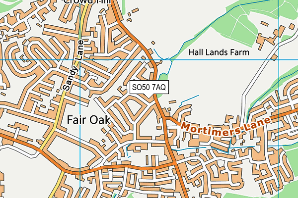 SO50 7AQ map - OS VectorMap District (Ordnance Survey)