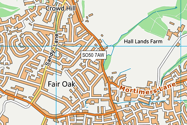 SO50 7AW map - OS VectorMap District (Ordnance Survey)