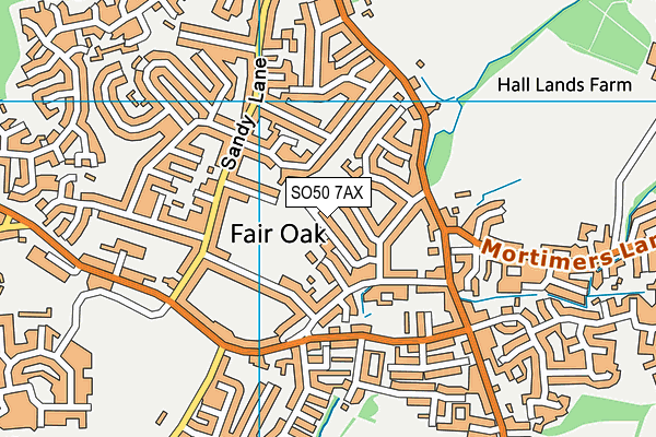 Fair Oak Squash And Racketball Club map (SO50 7AX) - OS VectorMap District (Ordnance Survey)