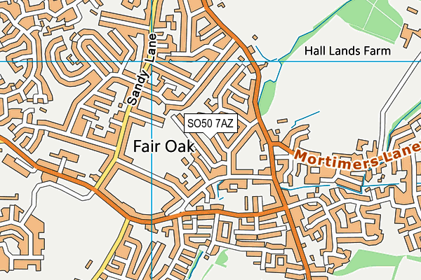 SO50 7AZ map - OS VectorMap District (Ordnance Survey)