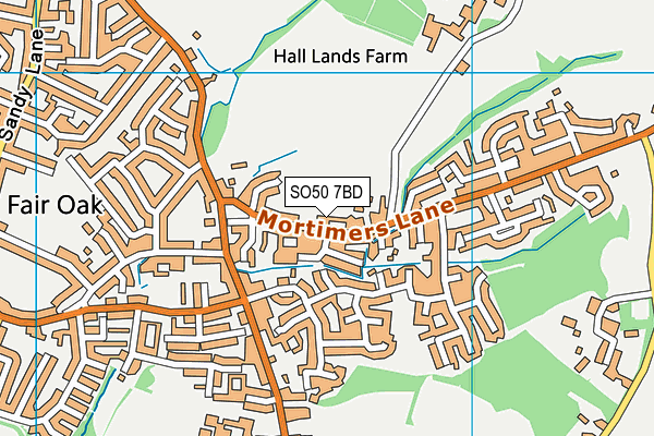 SO50 7BD map - OS VectorMap District (Ordnance Survey)