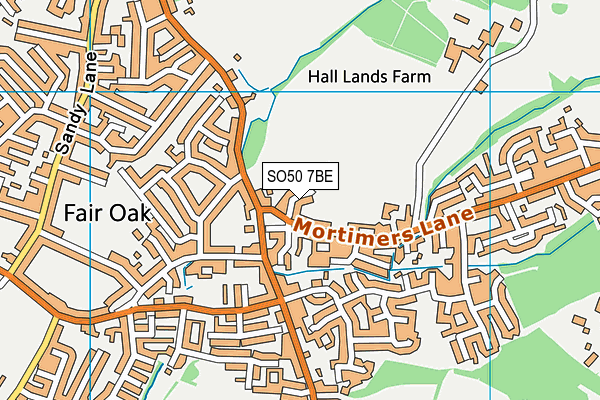 SO50 7BE map - OS VectorMap District (Ordnance Survey)