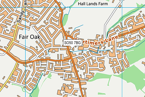 SO50 7BG map - OS VectorMap District (Ordnance Survey)