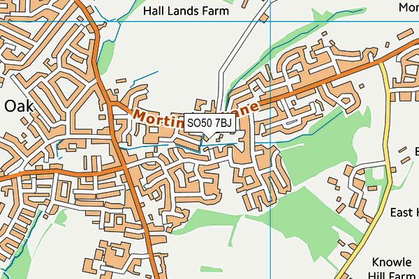 SO50 7BJ map - OS VectorMap District (Ordnance Survey)