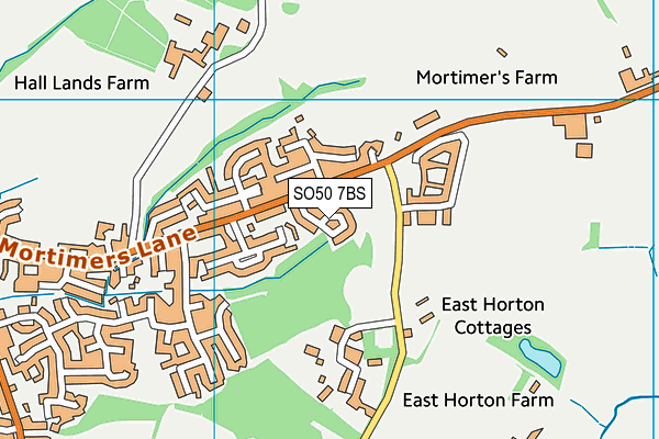 SO50 7BS map - OS VectorMap District (Ordnance Survey)