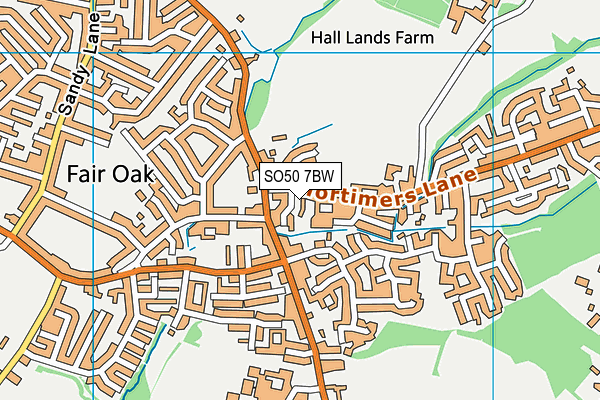 SO50 7BW map - OS VectorMap District (Ordnance Survey)