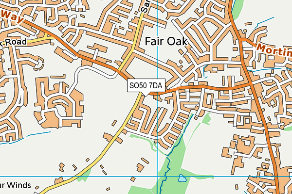 SO50 7DA map - OS VectorMap District (Ordnance Survey)