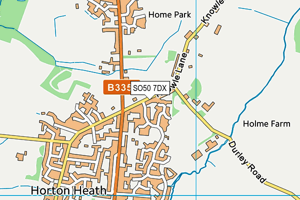 SO50 7DX map - OS VectorMap District (Ordnance Survey)