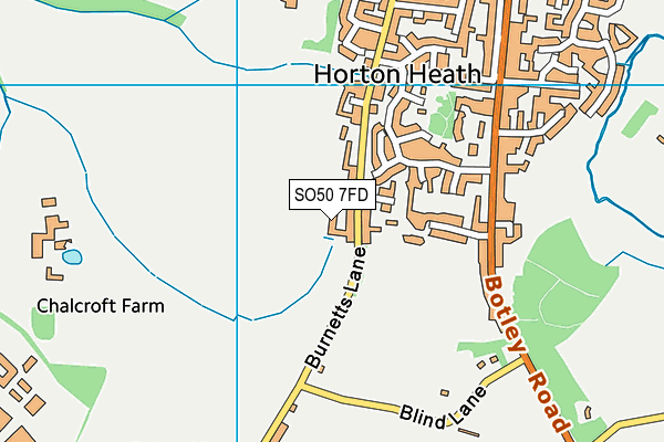 SO50 7FD map - OS VectorMap District (Ordnance Survey)