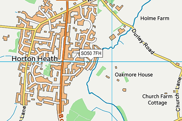 SO50 7FH map - OS VectorMap District (Ordnance Survey)