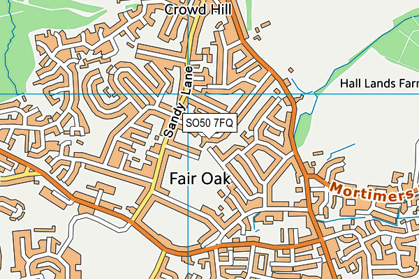 SO50 7FQ map - OS VectorMap District (Ordnance Survey)