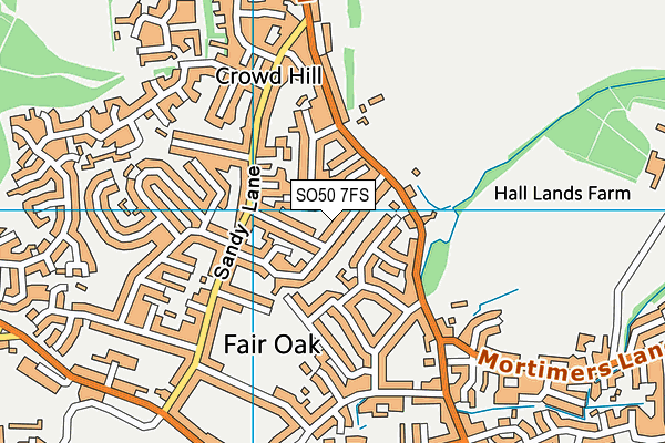 SO50 7FS map - OS VectorMap District (Ordnance Survey)