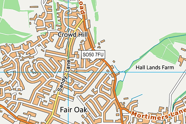 SO50 7FU map - OS VectorMap District (Ordnance Survey)