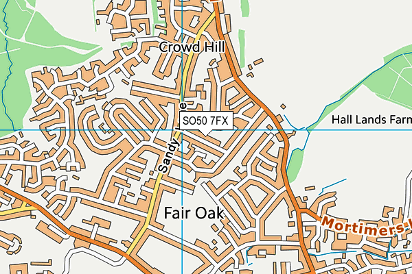 SO50 7FX map - OS VectorMap District (Ordnance Survey)
