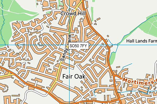 SO50 7FY map - OS VectorMap District (Ordnance Survey)