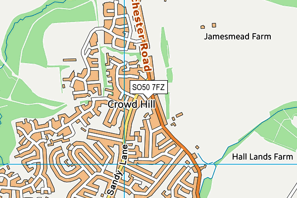 SO50 7FZ map - OS VectorMap District (Ordnance Survey)