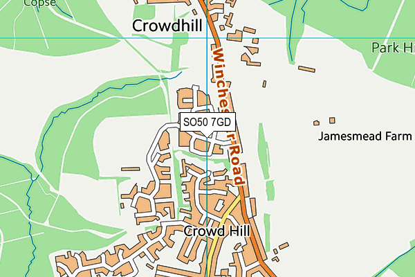 SO50 7GD map - OS VectorMap District (Ordnance Survey)