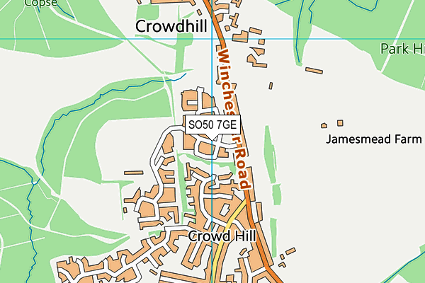 SO50 7GE map - OS VectorMap District (Ordnance Survey)