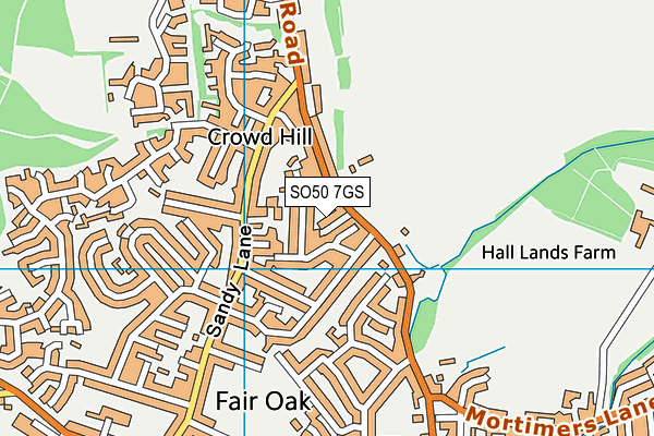 SO50 7GS map - OS VectorMap District (Ordnance Survey)