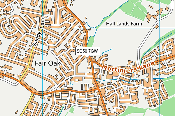 SO50 7GW map - OS VectorMap District (Ordnance Survey)