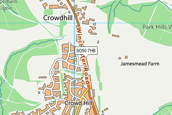 SO50 7HB map - OS VectorMap District (Ordnance Survey)