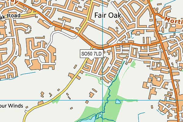 SO50 7LD map - OS VectorMap District (Ordnance Survey)