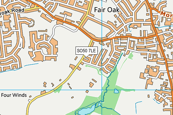 SO50 7LE map - OS VectorMap District (Ordnance Survey)
