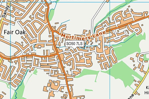SO50 7LS map - OS VectorMap District (Ordnance Survey)