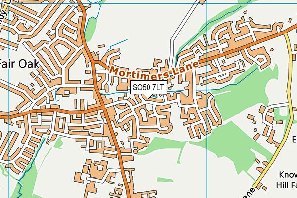 SO50 7LT map - OS VectorMap District (Ordnance Survey)