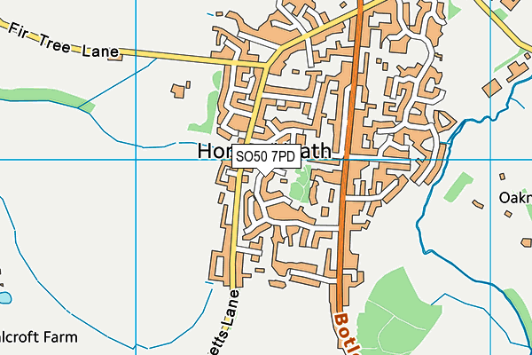 SO50 7PD map - OS VectorMap District (Ordnance Survey)