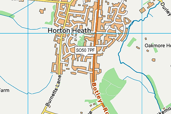 SO50 7PF map - OS VectorMap District (Ordnance Survey)